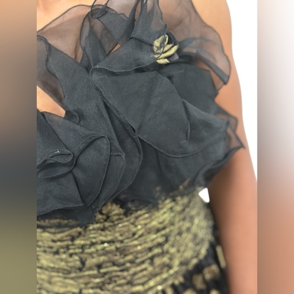 RARE Vintage Eugene Alexander  Black and Gold Gown - Picture 7 of 16